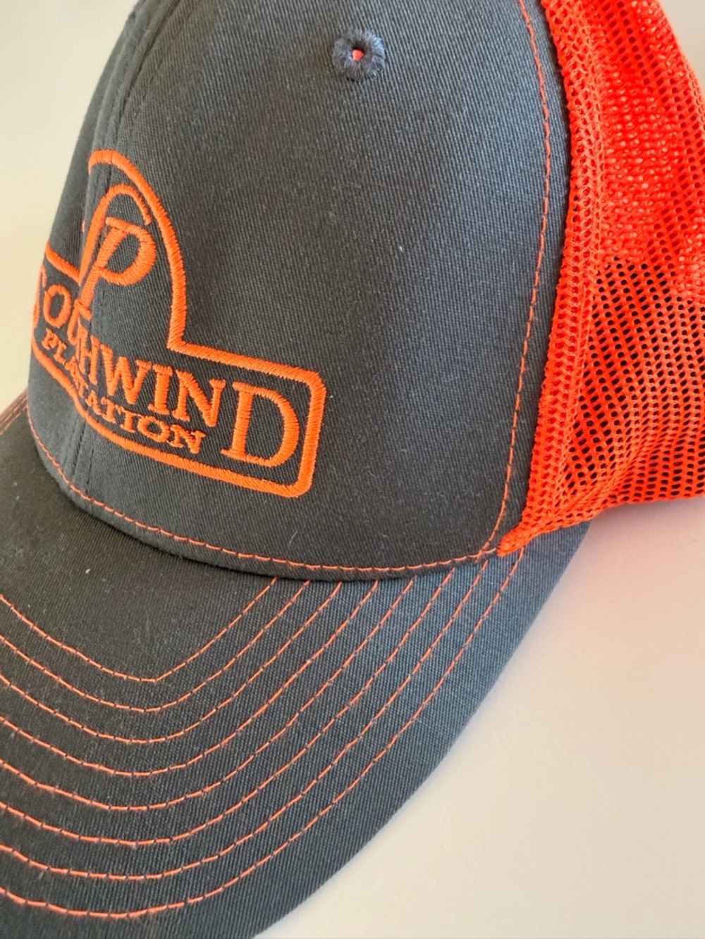 Southwind Plantation Trucker Mesh Hat, Orange and Grey - Picture 10 of 10